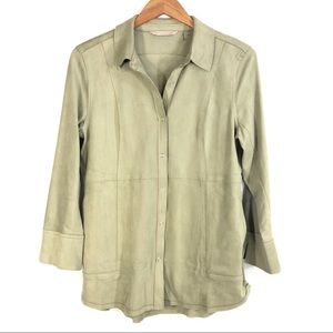 Soft Surroundings Blouse Size Small Petite Green
